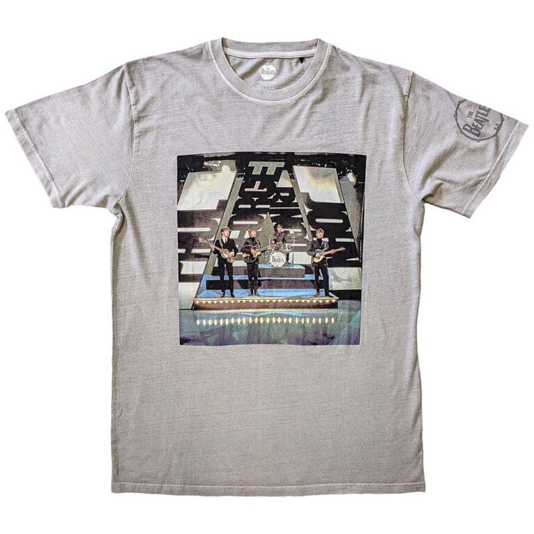 The Beatles On Stage Grey Sleeve Print T-Shirt