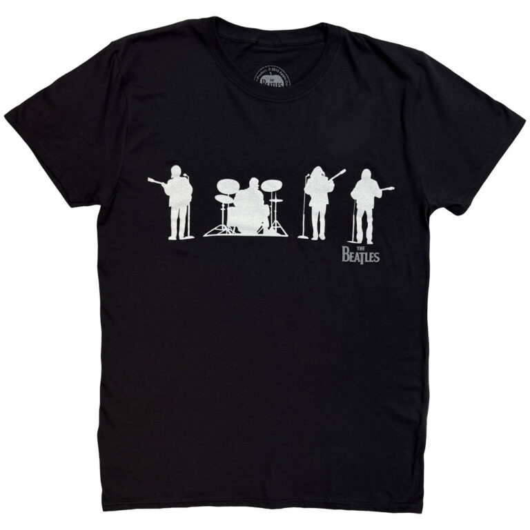 The Beatles Saville Row Line Up Silhouette Black T-Shirt