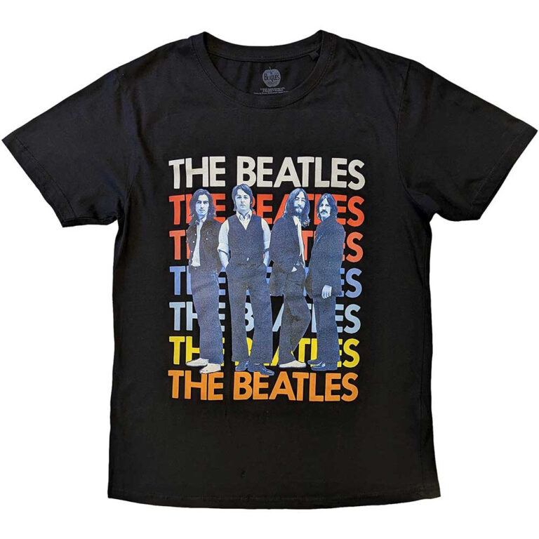 The Beatles Iconic Multicolour Black T-Shirt