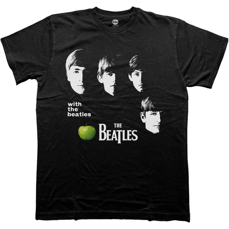 The Beatles With The Beatles Apple Black T-Shirt