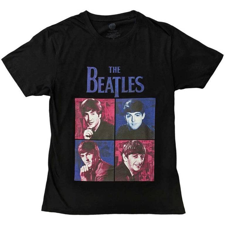 The Beatles Portraits Black T-Shirt