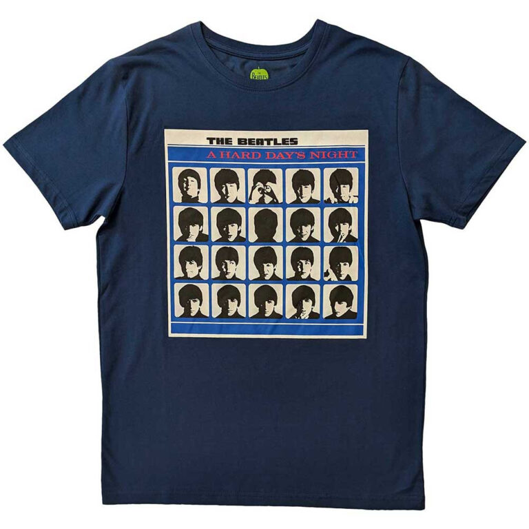 The Beatles A Hard Day’s Night Album Cover Denim Blue T-Shirt