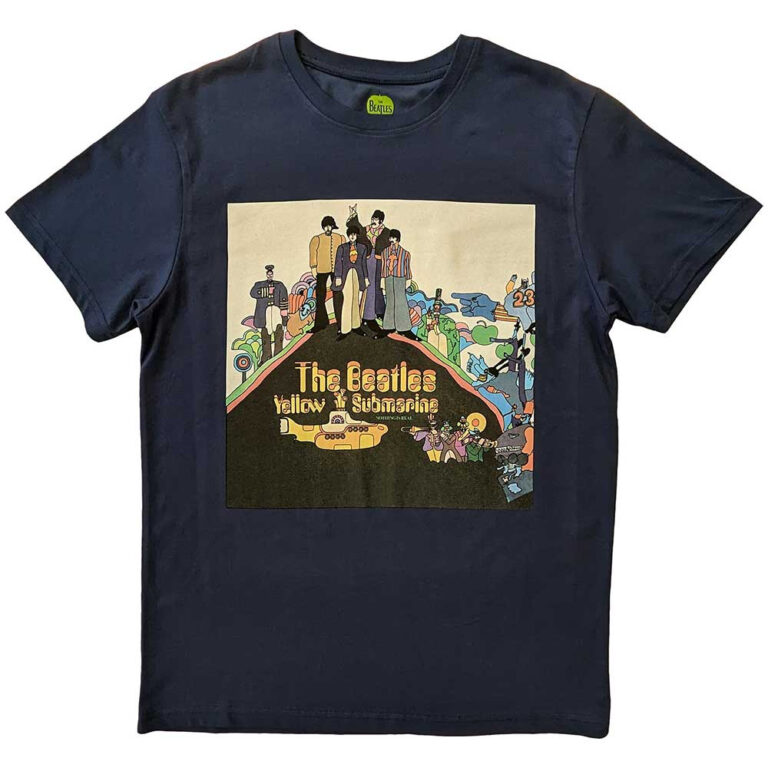 The Beatles Yellow Submarine Album Cover Denim Blue T-Shirt