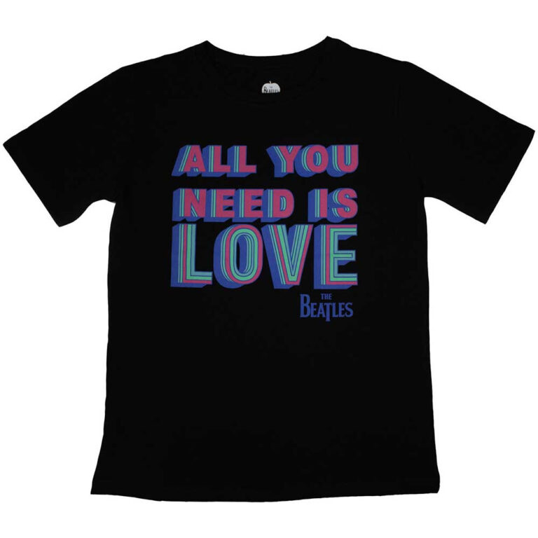 The Beatles All You Need Is Love Black Ladies T-Shirt