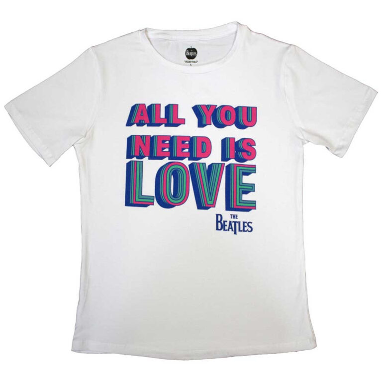 The Beatles All You Need Is Love White Ladies T-Shirt
