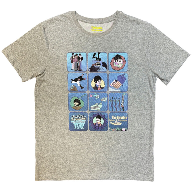 The Beatles Yellow Submarine Montage Heather Grey T-Shirt