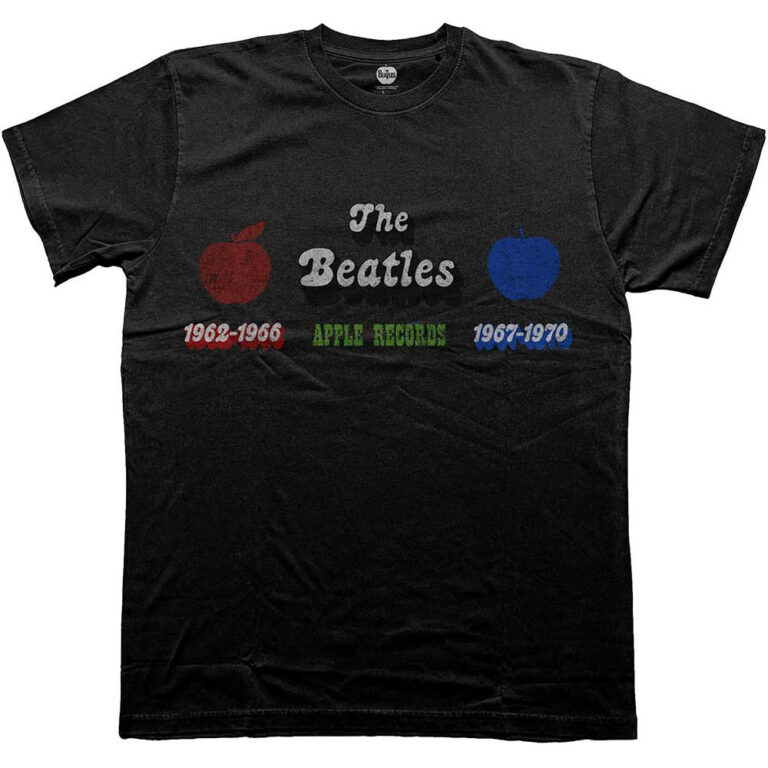 The Beatles Apple Years Red & Blue Black T-Shirt
