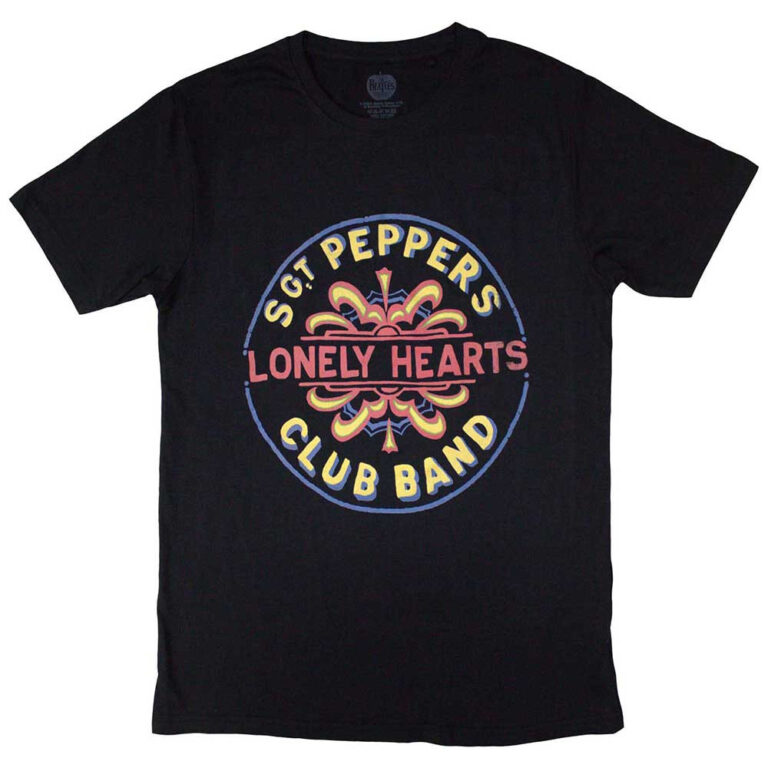 The Beatles Painted Pepper Black T-Shirt