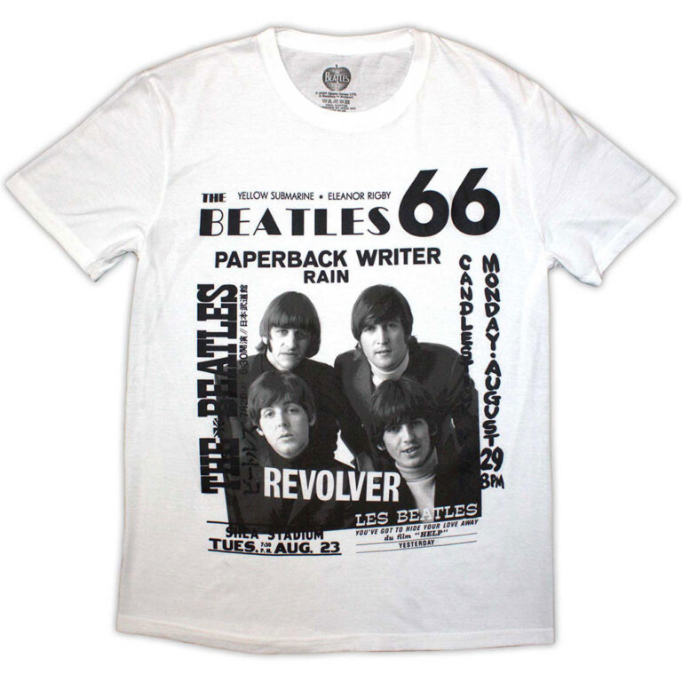 The Beatles 1966 White T-Shirt