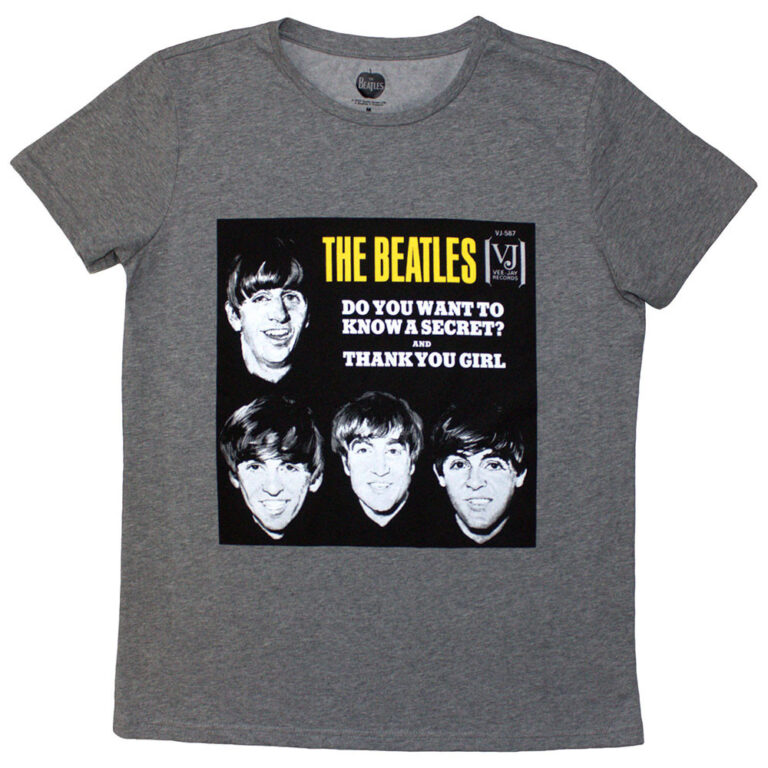 The Beatles VJ Secret Sleeve Grey Ladies T-Shirt