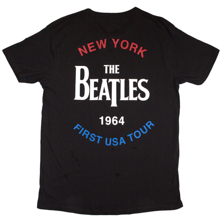 The Beatles New York 1964 Black Back Print T-Shirt