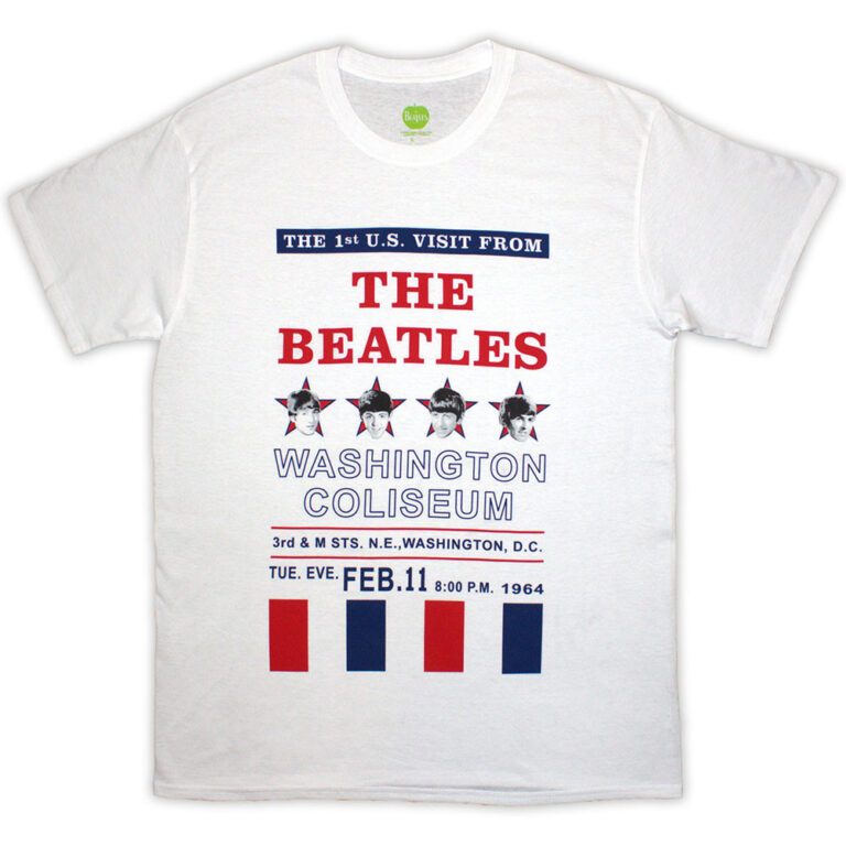 The Beatles Washington ’64 Stars & Stripes White T-Shirt
