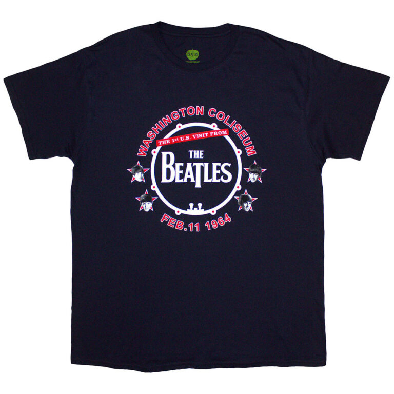 The Beatles Washington ’64 Drum Navy Blue T-Shirt