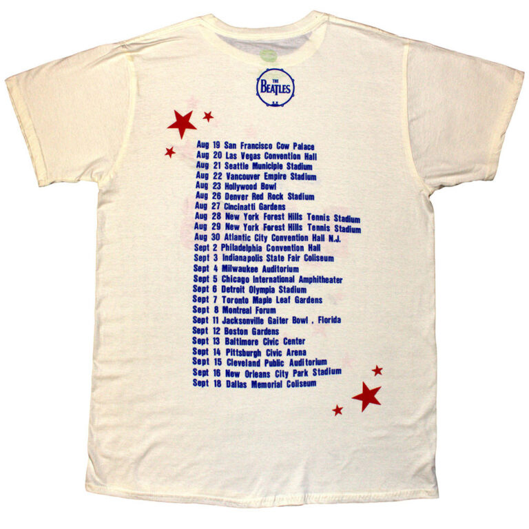 The Beatles American Tour ’64 Natural Back Print T-Shirt
