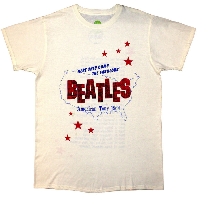 The Beatles American Tour ’64 Natural Back Print T-Shirt
