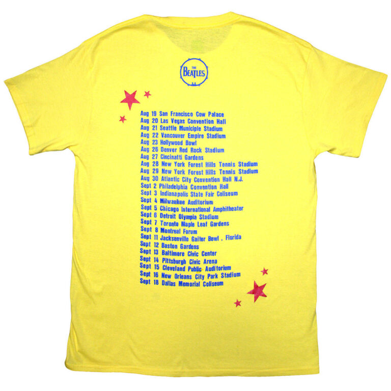 The Beatles American Tour ’64 Yellow Back Print T-Shirt