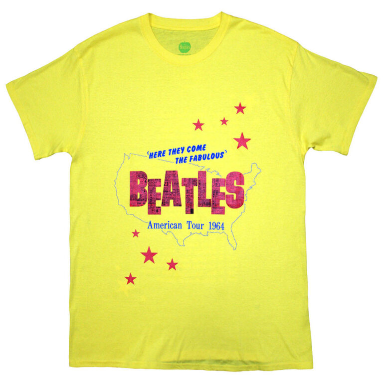 The Beatles American Tour ’64 Yellow Back Print T-Shirt