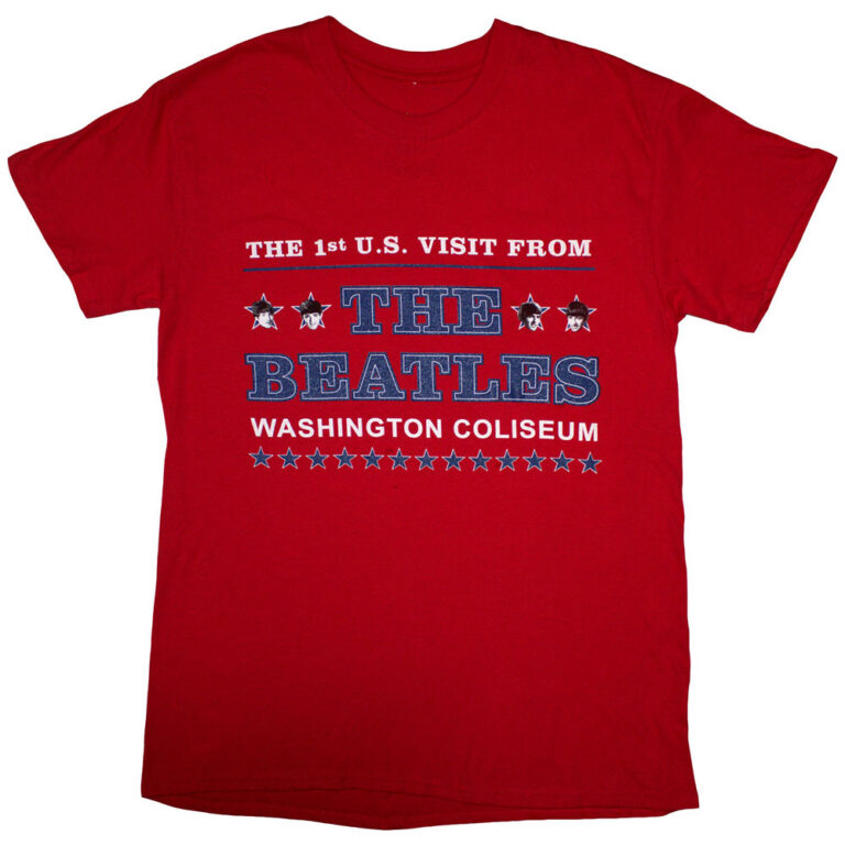 The Beatles Washington ’64 Stars Setlist Red Back Print T-Shirt