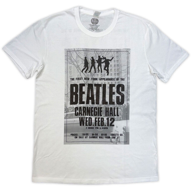 The Beatles Tour ’64 Carnegie Hall White Back Print T-Shirt