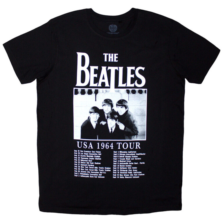 The Beatles Tour ’64 Dates Black T-Shirt