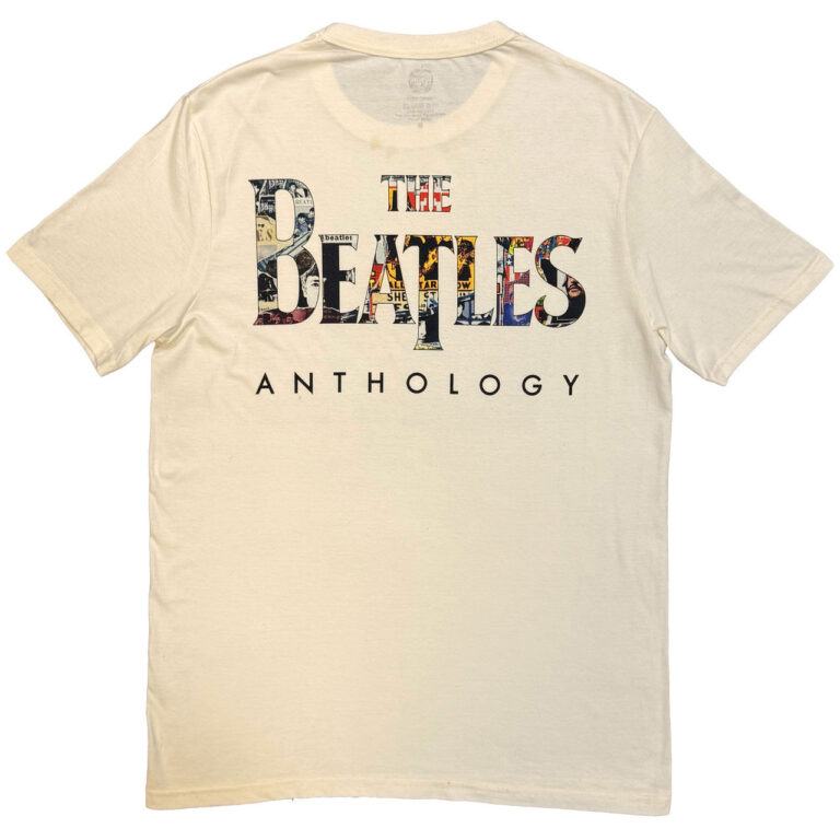 The Beatles Group Photo Anthology Infill Natural Back Print T-Shirt