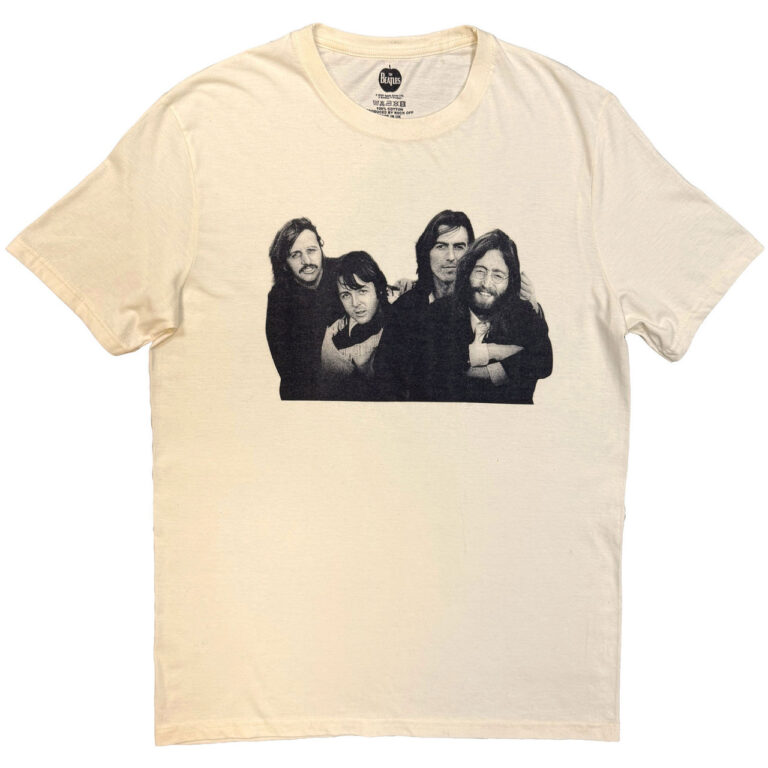 The Beatles Group Photo Anthology Infill Natural Back Print T-Shirt