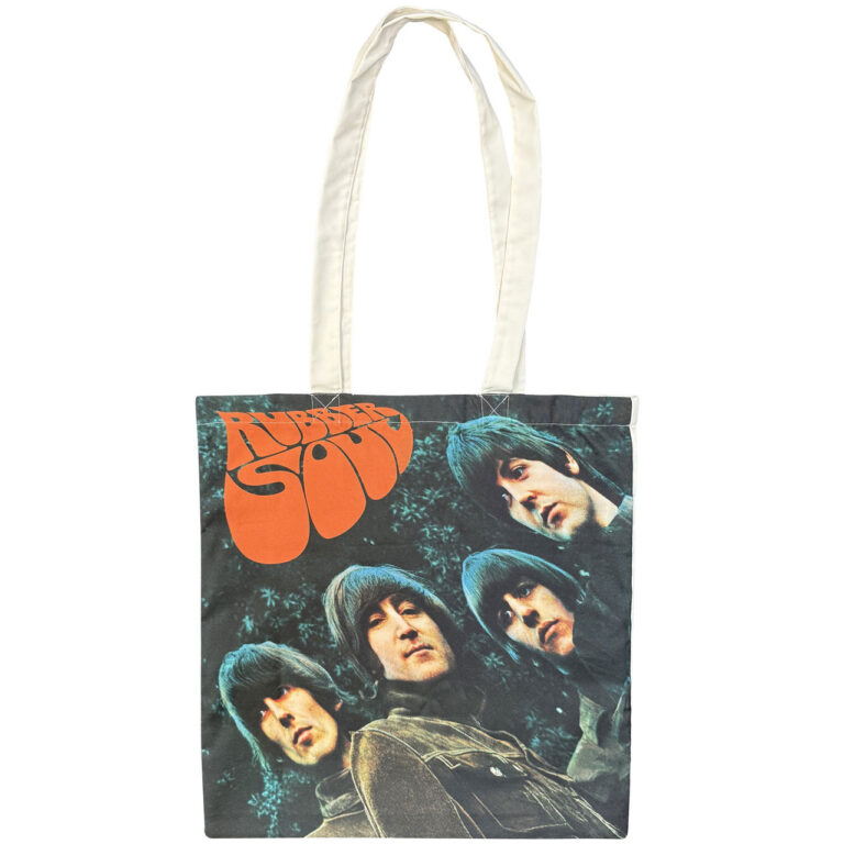 The Beatles Rubber Soul Black Back Print Tote Bag