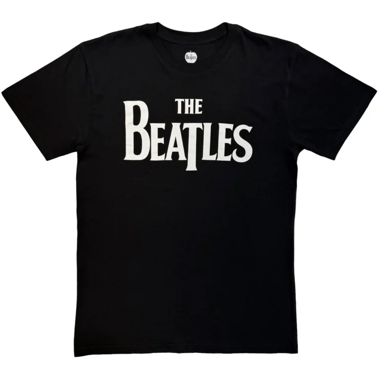 The Beatles Drop T Logo Mono Black T-Shirt