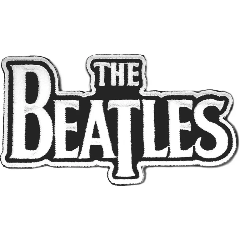 The Beatles Drop T Logo Die Cut white on black Patch