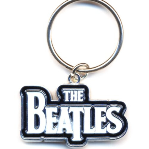 The Beatles Drop T Logo White Keychain