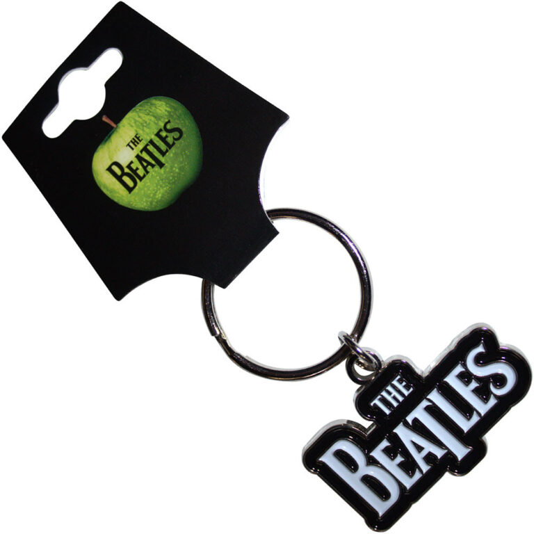 The Beatles Drop T Logo White Keychain