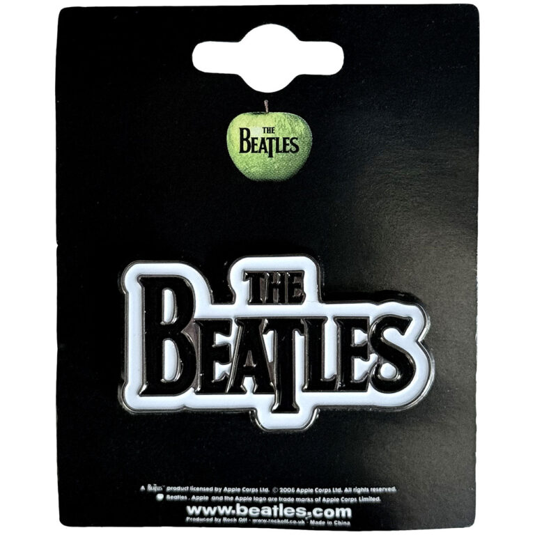 The Beatles Drop T Logo Black on White Pin Badge