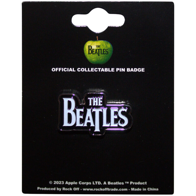 The Beatles Drop T Logo White Pin Badge