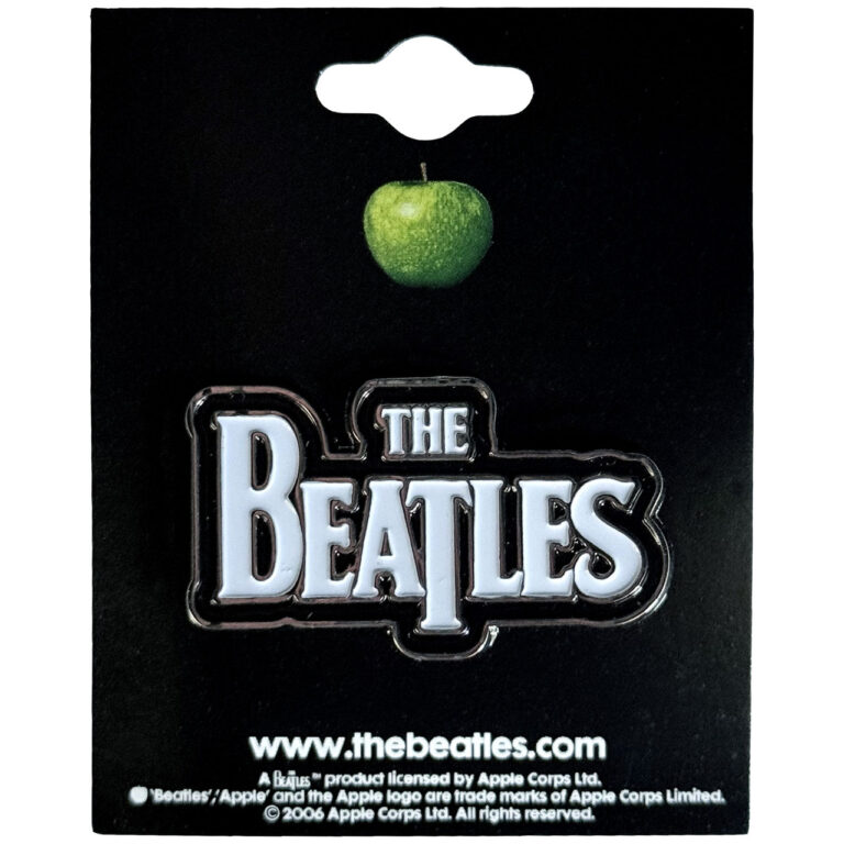 The Beatles Drop T Logo White on Black Pin Badge