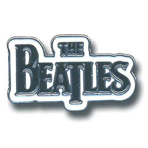 The Beatles Drop T Logo Black on White Pin Badge
