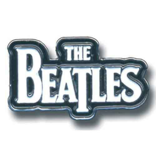 The Beatles Drop T Logo White on Black Pin Badge