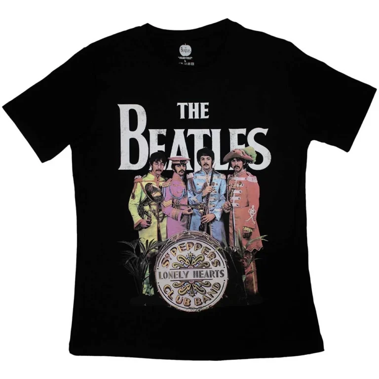 The Beatles Sgt Pepper Black Ladies T-Shirt