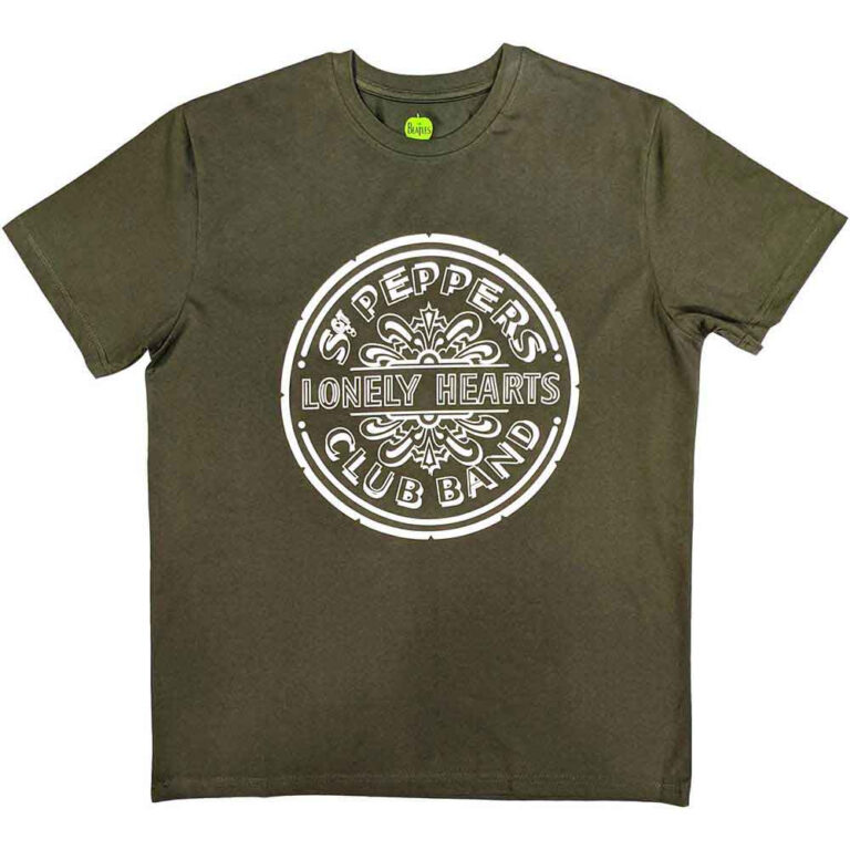 The Beatles Lonely Hearts Khaki Green T-Shirt