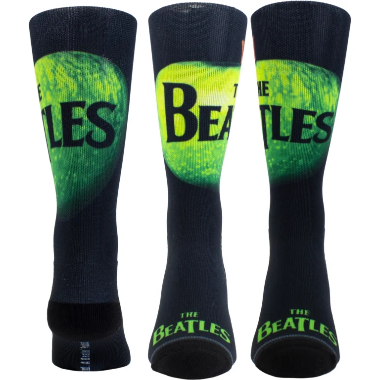 The Beatles Apple Sublimation Black UK Size 6.5 – 11 Crew Socks