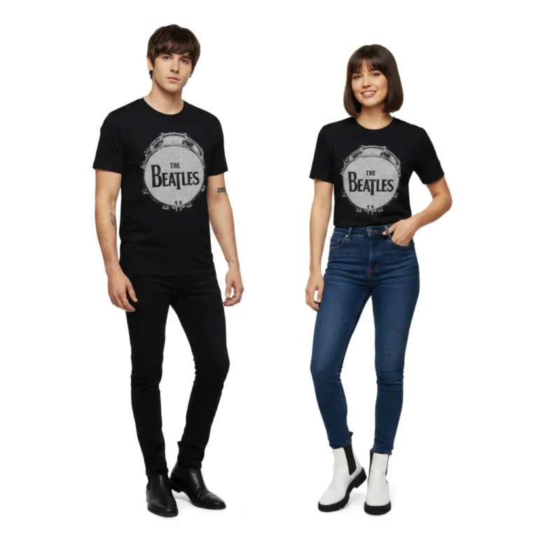 The Beatles Drum Black Caviar Black Embellished T-Shirt