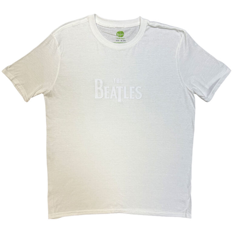 The Beatles Drop T Black-On-Black White Hi-Build T-Shirt