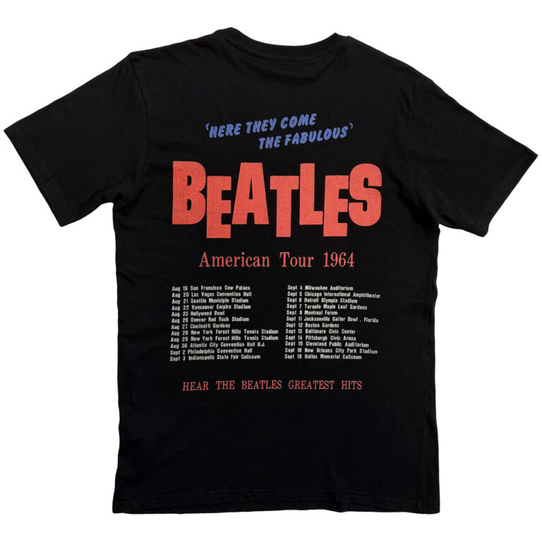 The Beatles American Tour 1964 Black Back Print T-Shirt