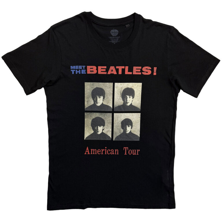 The Beatles American Tour 1964 Black Back Print T-Shirt