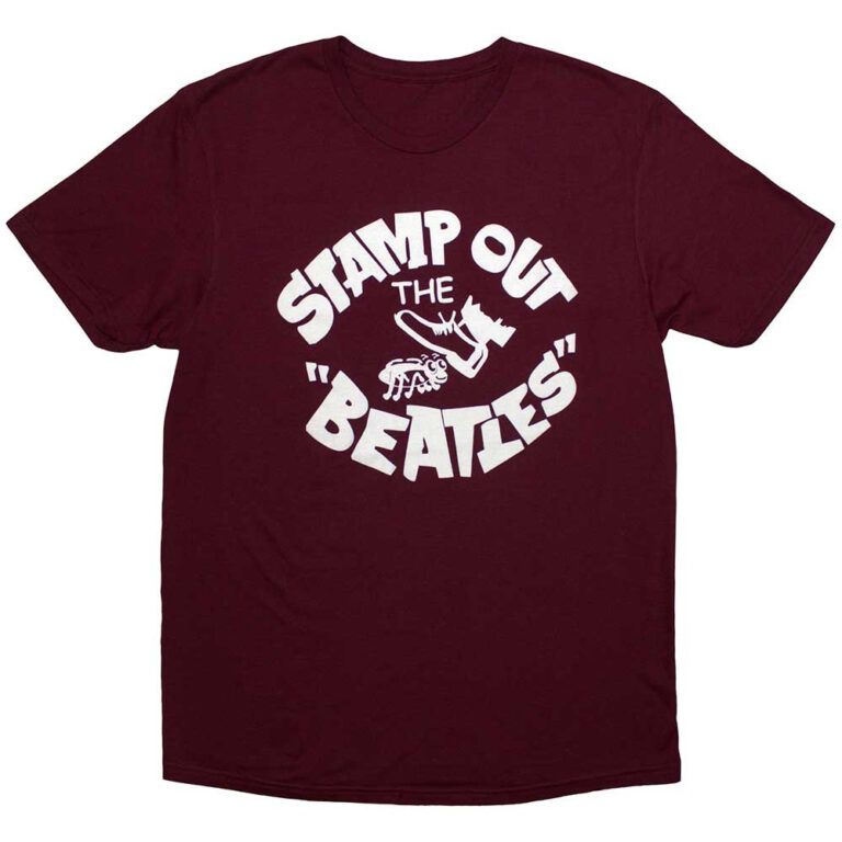 The Beatles Stamp Out The… Maroon Red T-Shirt