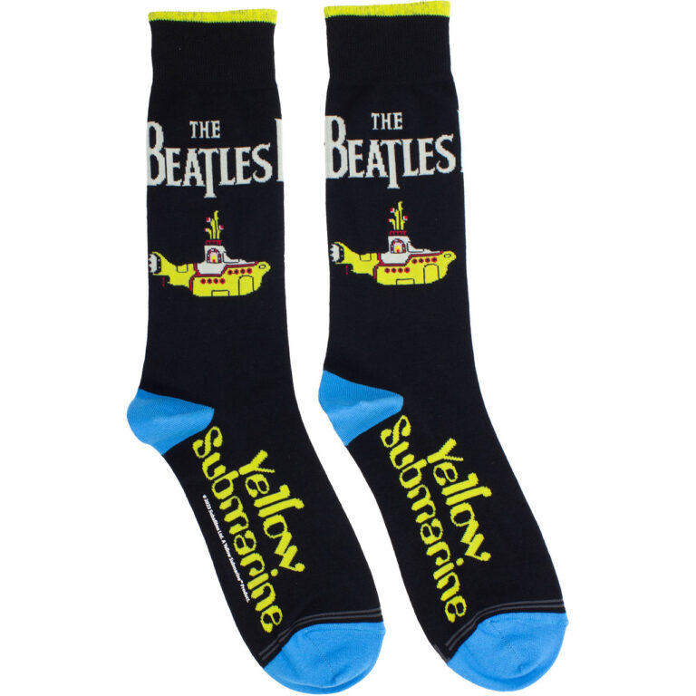 The Beatles Yellow Submarine Drop T Black UK Size 6.5 – 11 Crew Socks