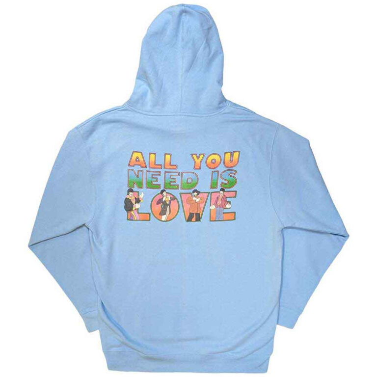The Beatles All You Need Is Love Light Blue Back Print Pullover Hoodie