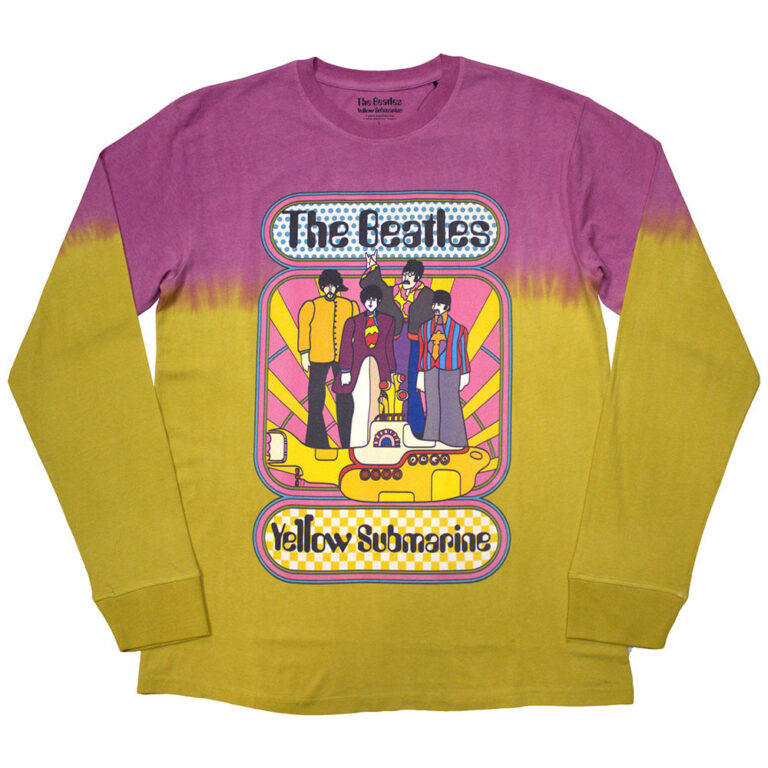 The Beatles Yellow Submarine Band Frame Yellow Wash Collection Long Sleeve T-Shirt