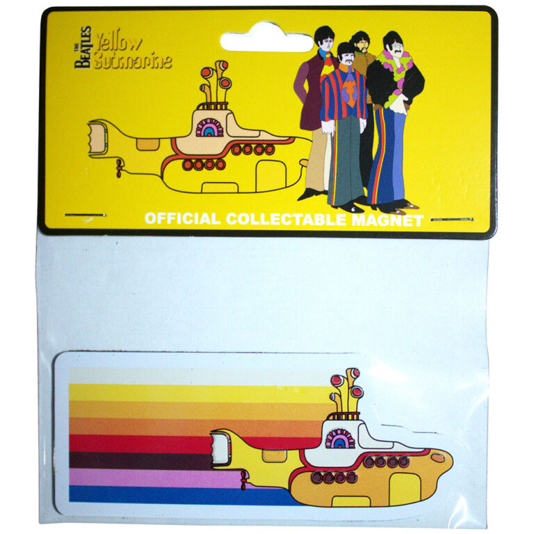 The Beatles Yellow Submarine Coloured Stripes Embossed Fridge Magnet