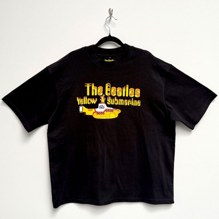 The Beatles Unisex Oversized Boxy T-Shirt: Logo & Sub Black T-Shirt