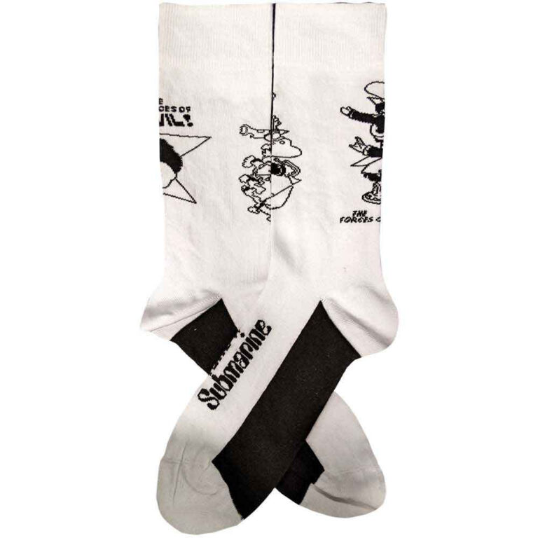 The Beatles Unisex Good v Evil White UK Size 7 – 11 Socks